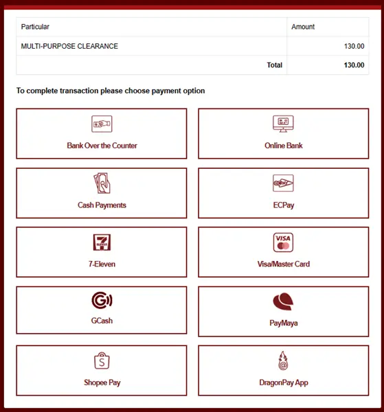 Select Payment Option